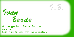 ivan berde business card